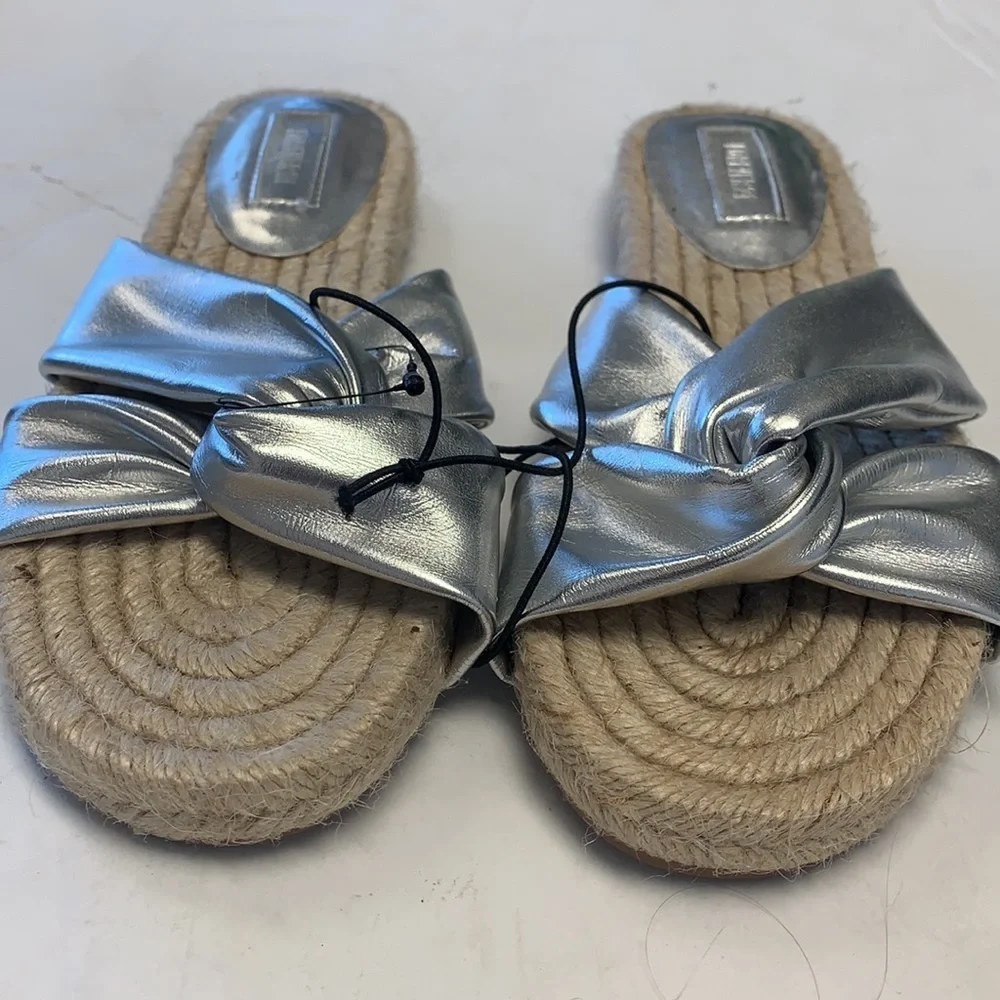 Forever 21 silver espadrille sandals